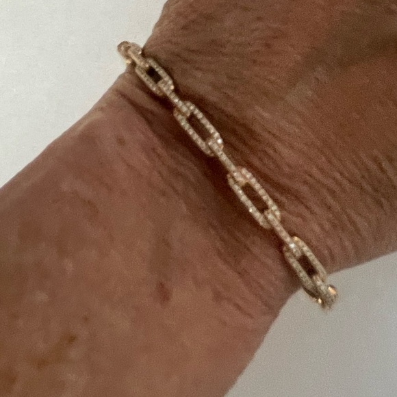 David Yurman 18k 4mm Rose Gold & Diamond Stax Collection bracelet - Picture 6 of 10